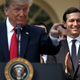 Senior Advisor to the President Jared Kushner (R) join U.S. President Donald Trump as he holds a press conference to discuss a revised U.S. trade agreement with Mexico and Canada in the Rose Garden of the White House on October 1, 2018 in Washington, DC.